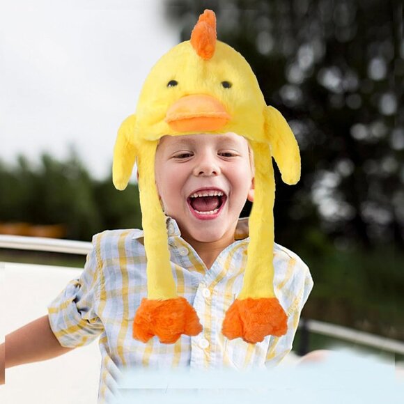 2 Pack Animal Hats Frog & Duck Plush Moving Ears Unisex for Halloween Cosplay - Picture 7 of 7